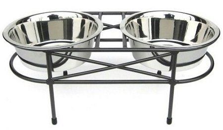 Mesh Elevated Double Dog Bowl (Option: Small/Black)